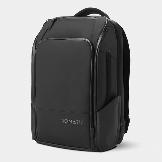 Nomatic Black Travel Pack Front Angle View#color_black