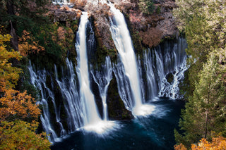 Waterfall and forest landscape in the United States