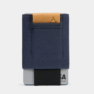 NOMATIC Wallet in navy with leather tab#color_navy-with-leather-tab