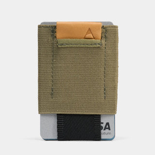 NOMATIC Wallet in olive with leather tab#color_olive-with-leather-tab