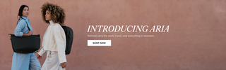 NOMATIC Aria collection homepage hero banner, desktop layout