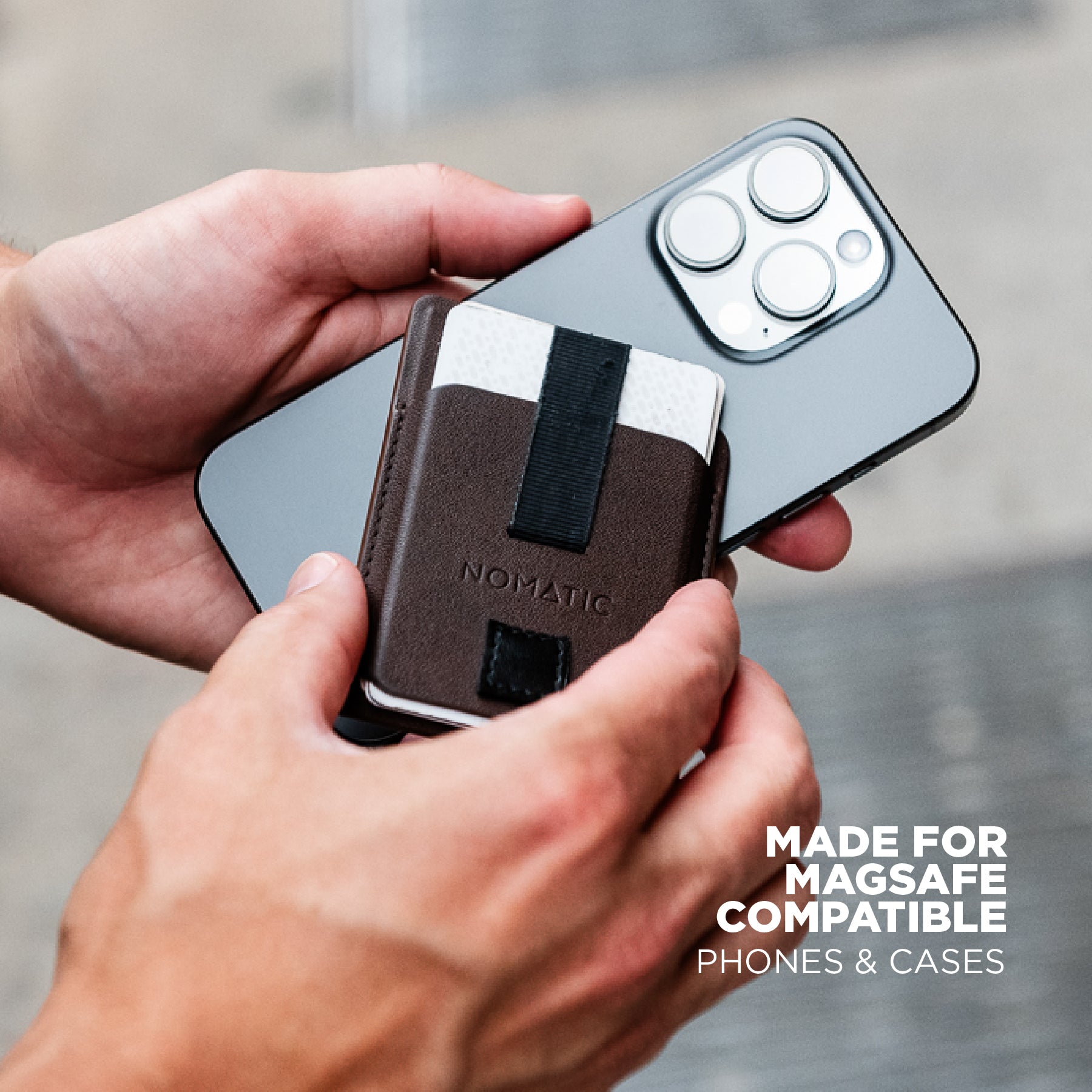 NOMATIC MagSafe Phone Wallet for 4 Cards Brown NOMATIC MagSafe Phone Wallet for 4 Cards Brown