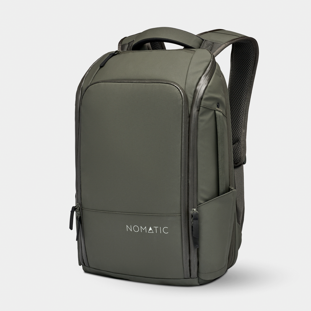 Nomatic Olive Backpack Back View#color_olive