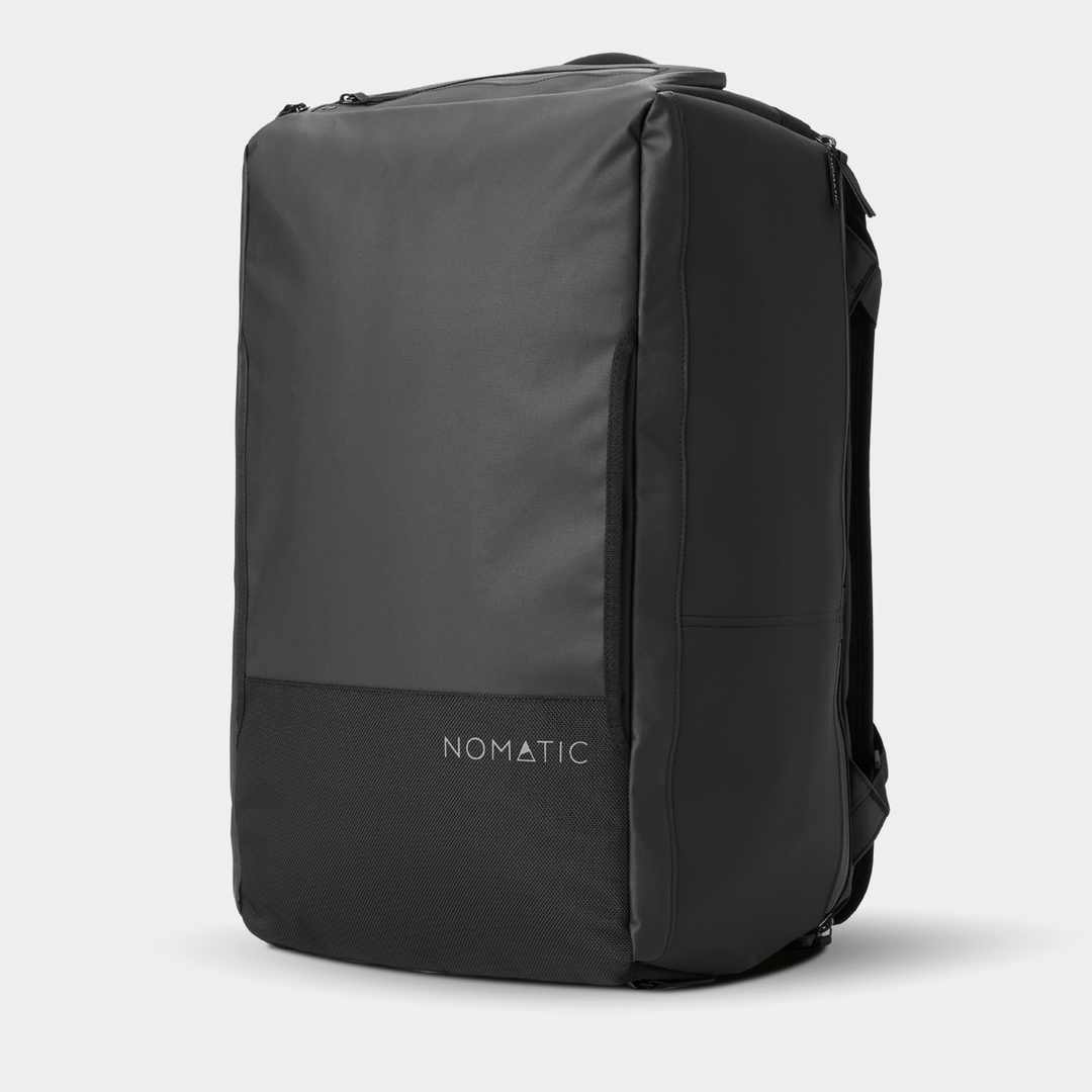 Nomatic Black Travel Bag 40L Front Angle View